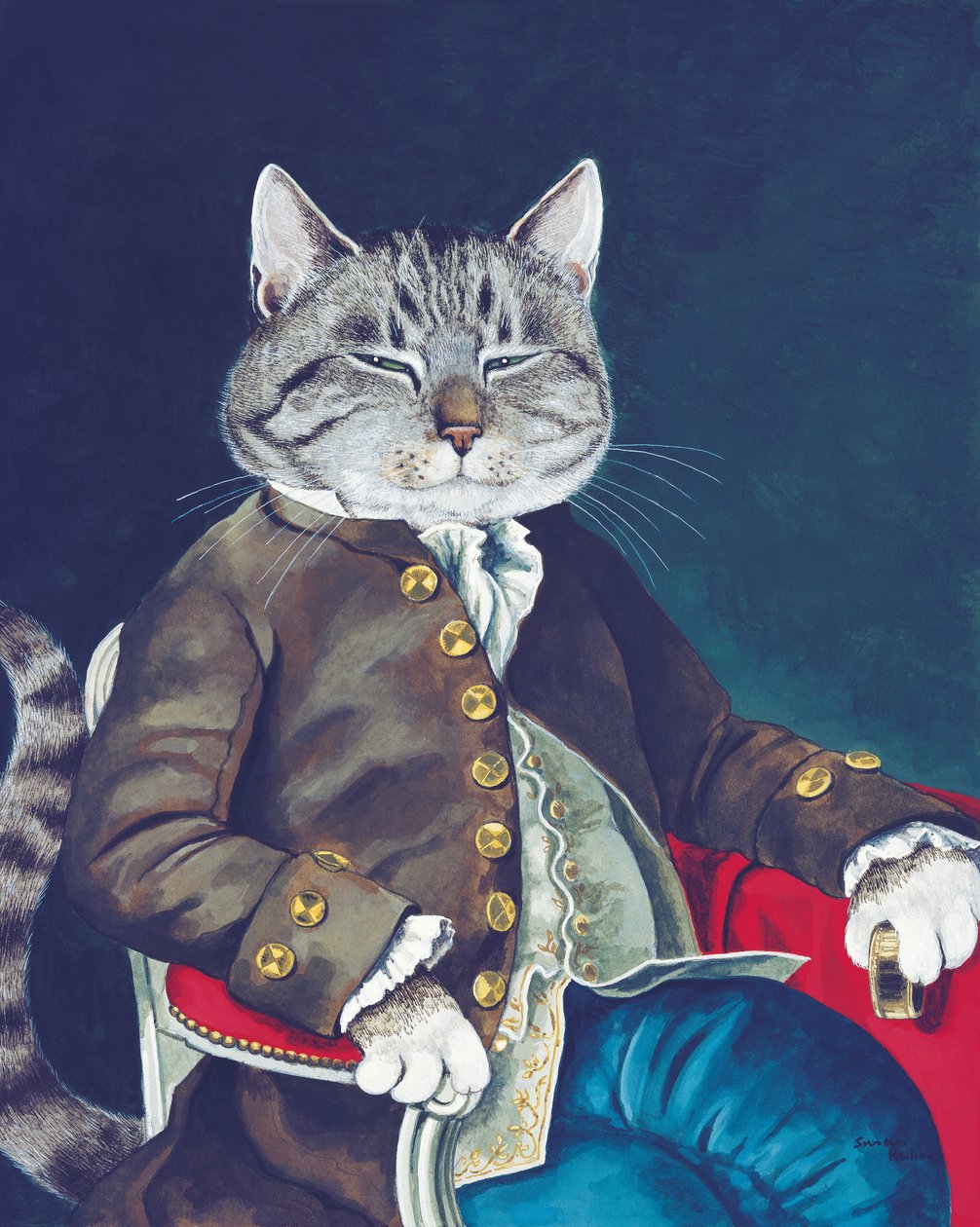 Ilustrace z knihy Cats Galore! A Compendium of Cultured Cats (vyd. 2015) od Susan Herbert