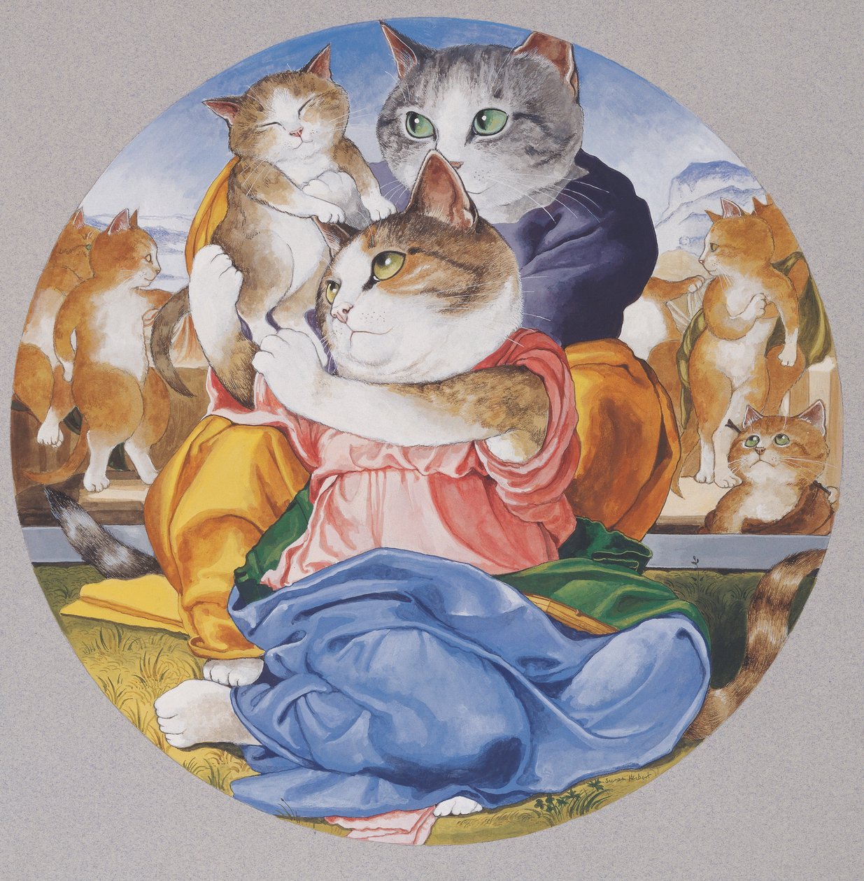 Ilustrace z knihy Cats Galore! A Compendium of Cultured Cats (vyd. 2015) od Susan Herbert