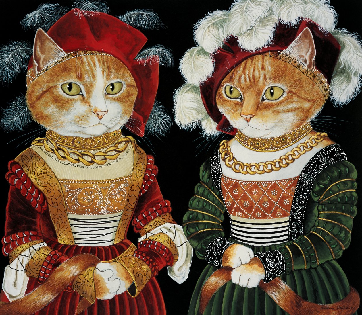 Ilustrace z knihy Cats Galore! A Compendium of Cultured Cats (vyd. 2015) od Susan Herbert
