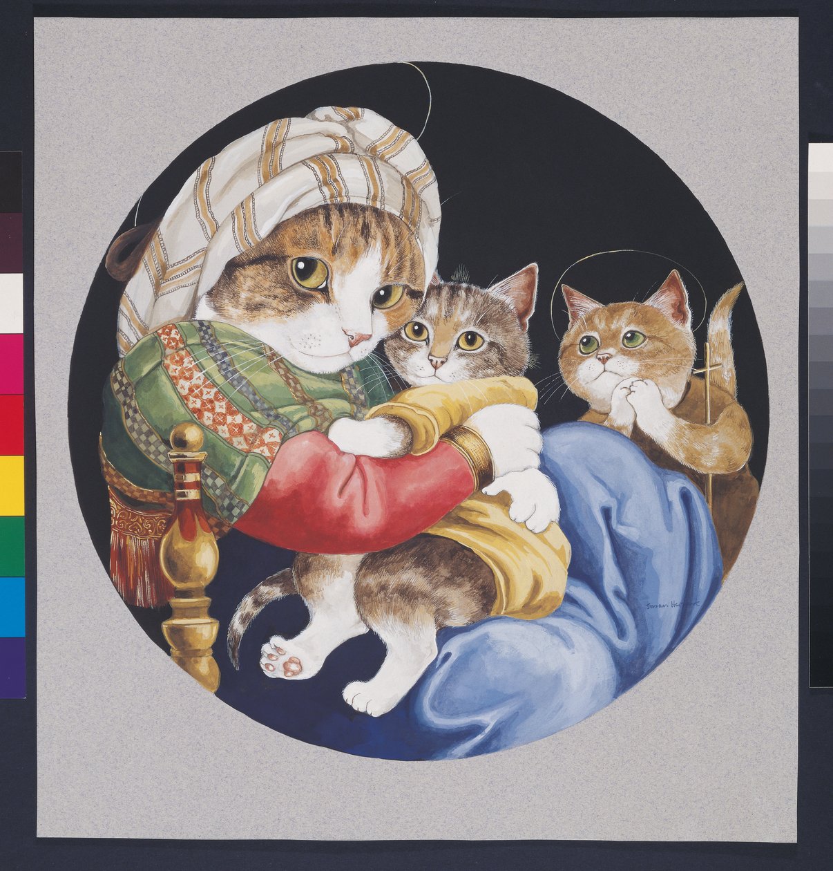 Ilustrace z knihy Cats Galore! A Compendium of Cultured Cats (vyd. 2015) od Susan Herbert