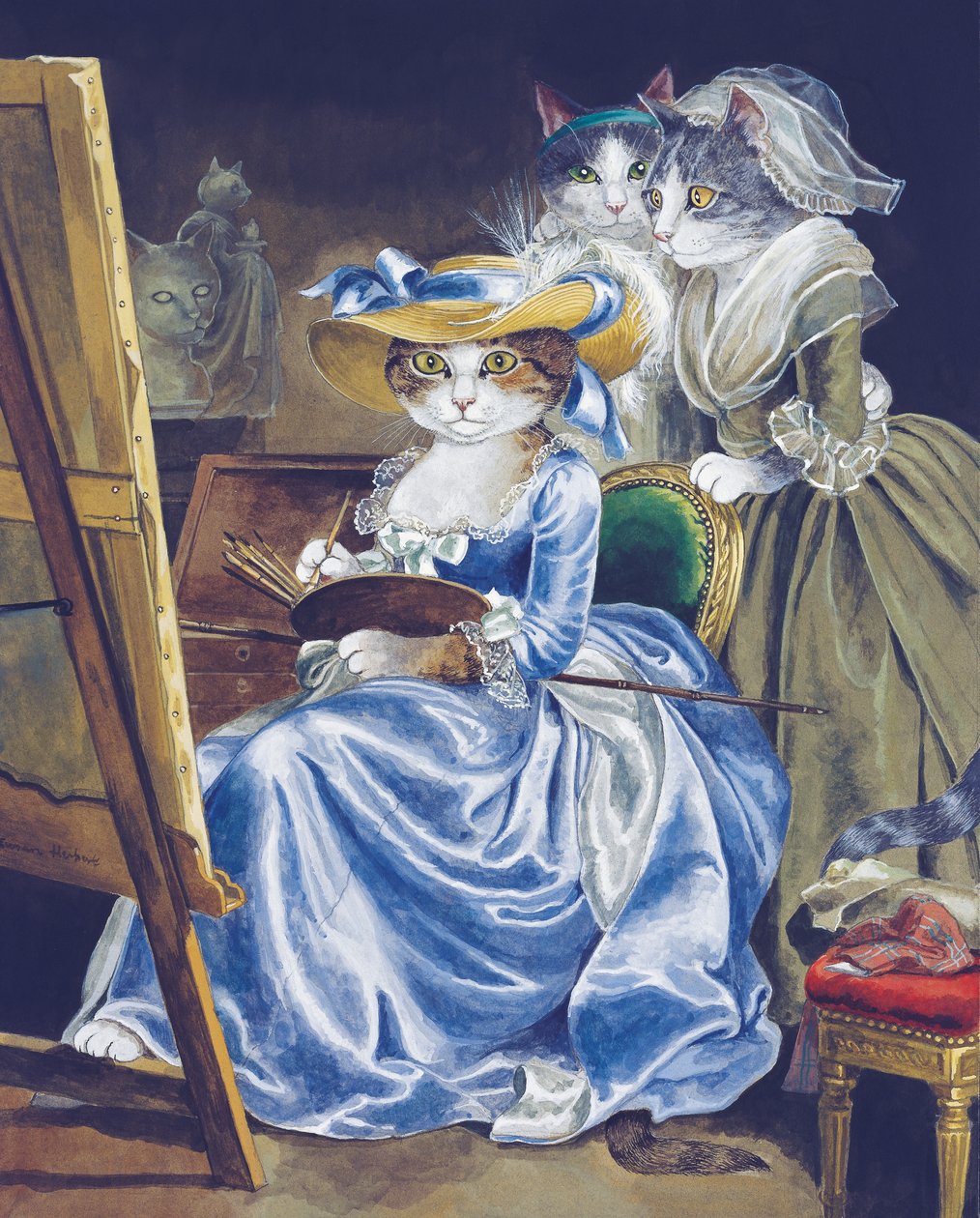 Ilustrace z knihy Cats Galore! A Compendium of Cultured Cats (vyd. 2015) od Susan Herbert