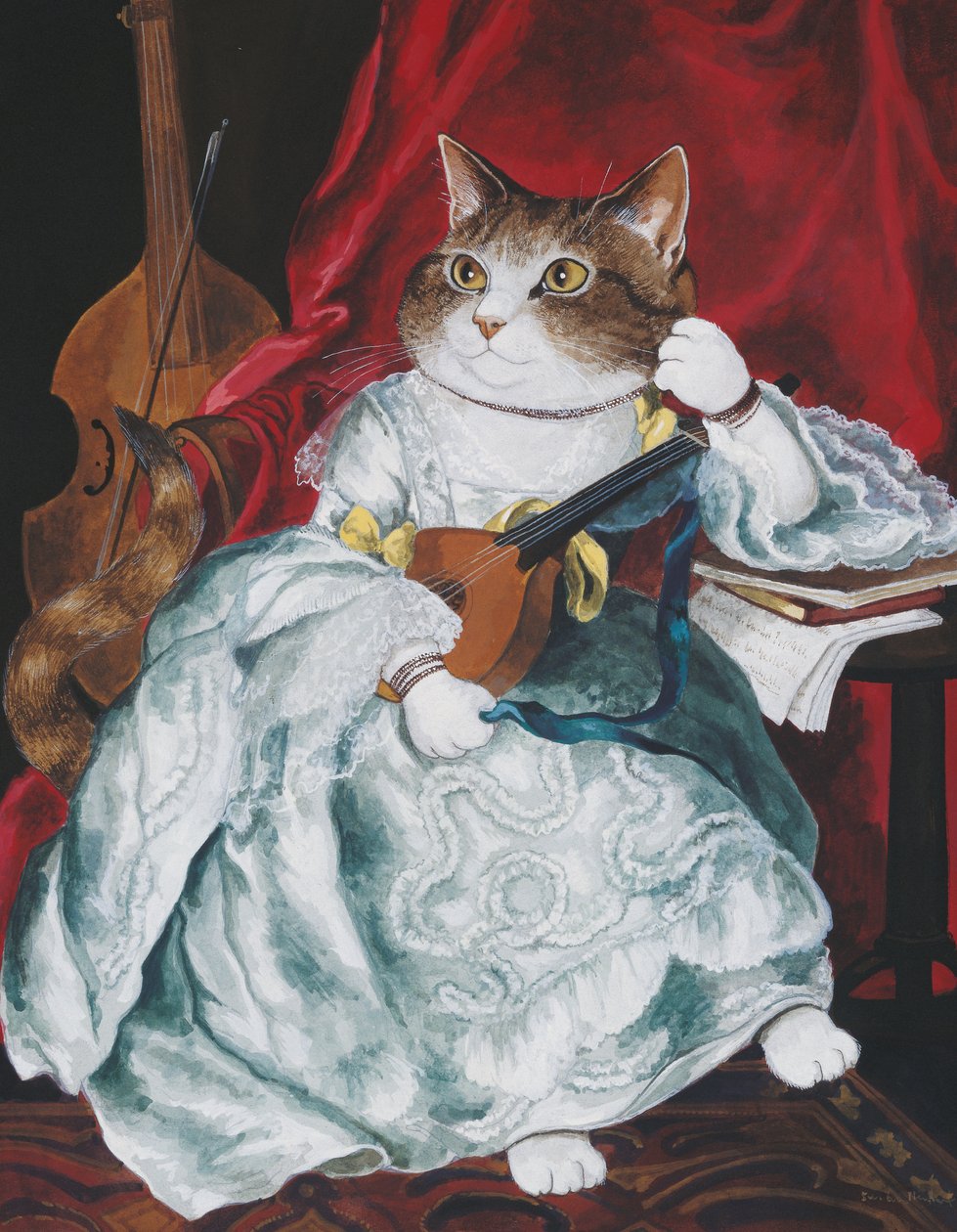 Ilustrace z knihy Cats Galore! A Compendium of Cultured Cats (vyd. 2015) od Susan Herbert