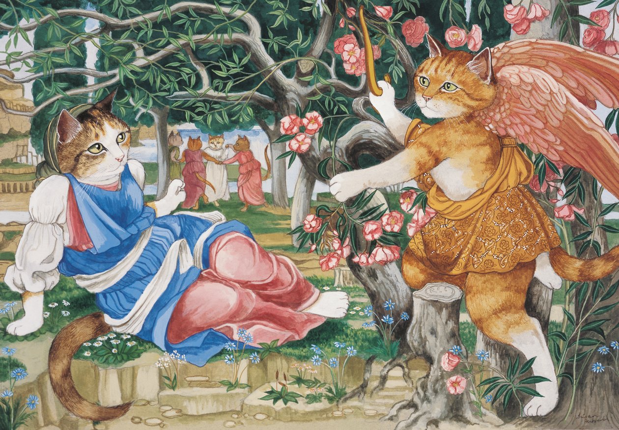 Ilustrace z knihy Cats Galore! A Compendium of Cultured Cats (vyd. 2015) od Susan Herbert