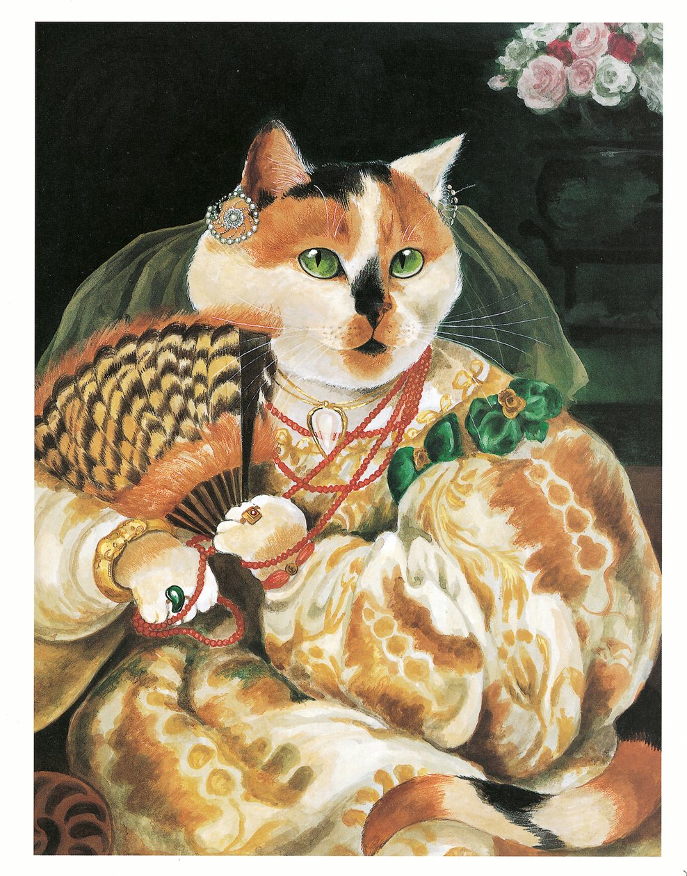Ilustrace z knihy Pre-Raphaelite Cats (vyd. 1999) od Susan Herbert