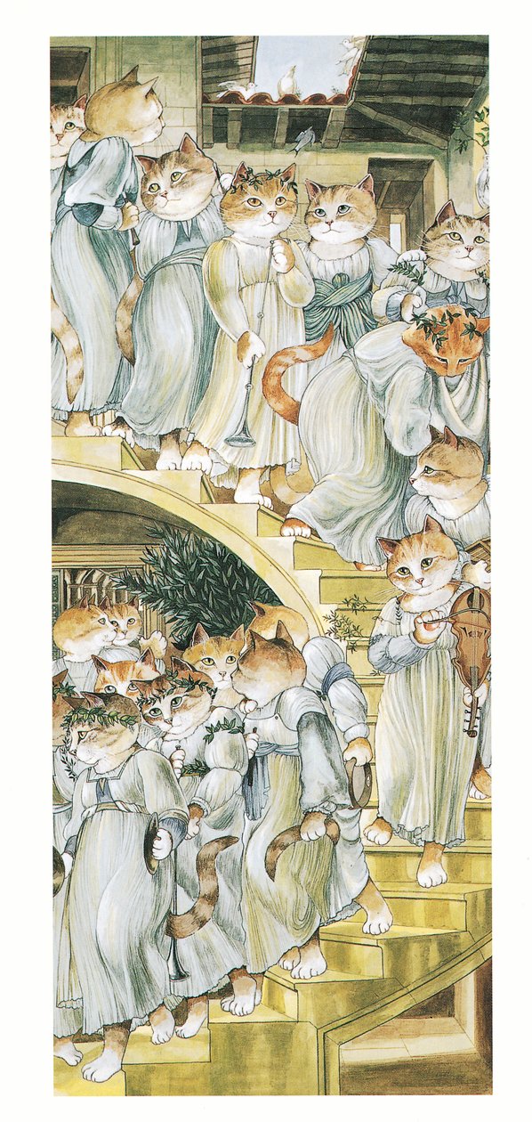 Ilustrace z knihy Pre-Raphaelite Cats (vyd. 1999) od Susan Herbert