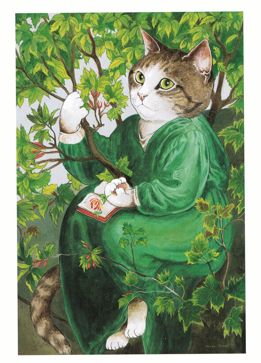 Ilustrace z knihy Pre-Raphaelite Cats (vyd. 1999) od Susan Herbert