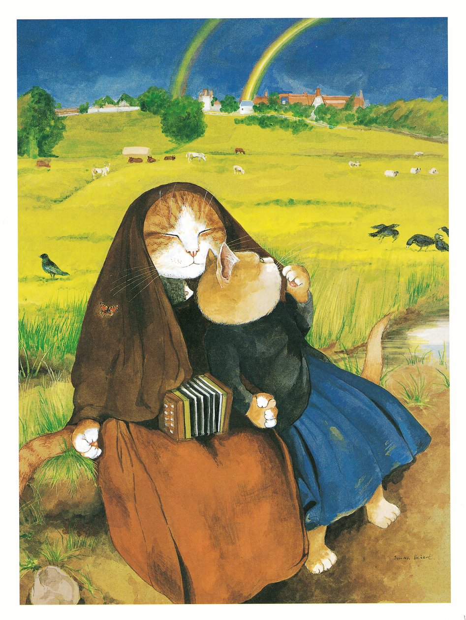 Ilustrace z knihy Pre-Raphaelite Cats (vyd. 1999) od Susan Herbert