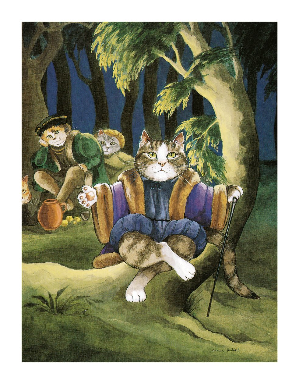 Ilustrace z knihy Shakespeare Cats: (vyd. 2016) od Susan Herbert