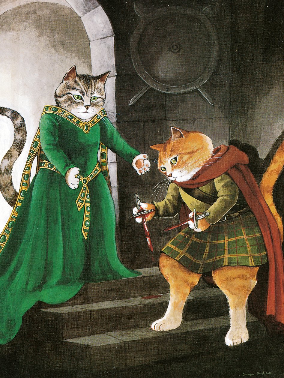 Ilustrace z knihy Shakespeare Cats: (vyd. 2016) od Susan Herbert