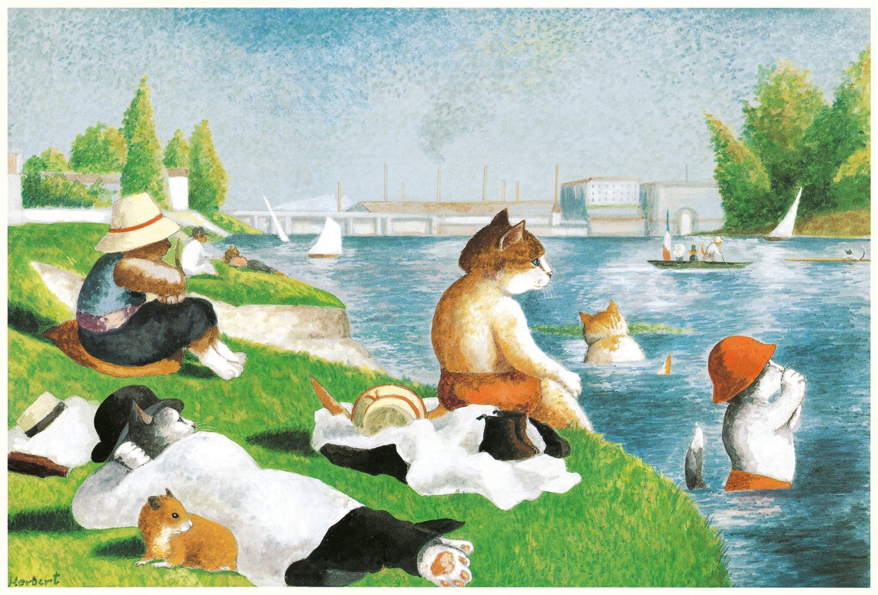 Ilustrace z Kočičí galerie západního umění (vyd. 1994) od Susan Herbert