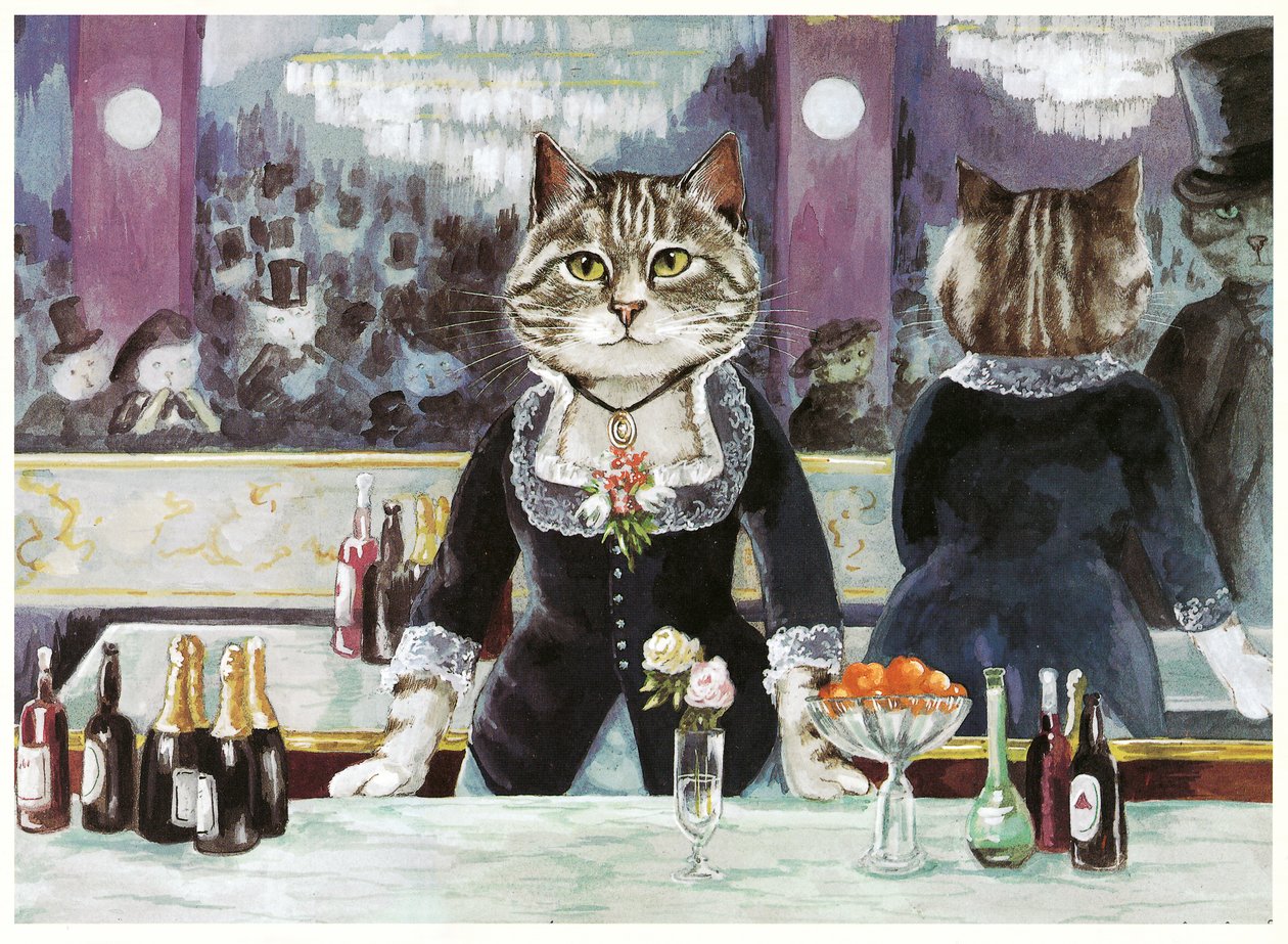 Ilustrace z Kočičí galerie západního umění (vyd. 1994) od Susan Herbert