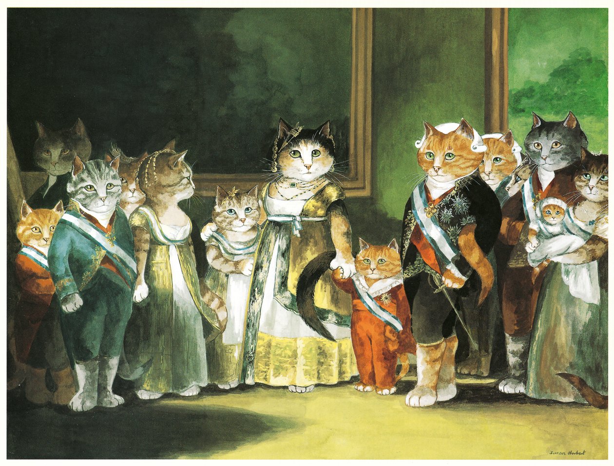 Ilustrace z Kočičí galerie západního umění (vyd. 1994) od Susan Herbert
