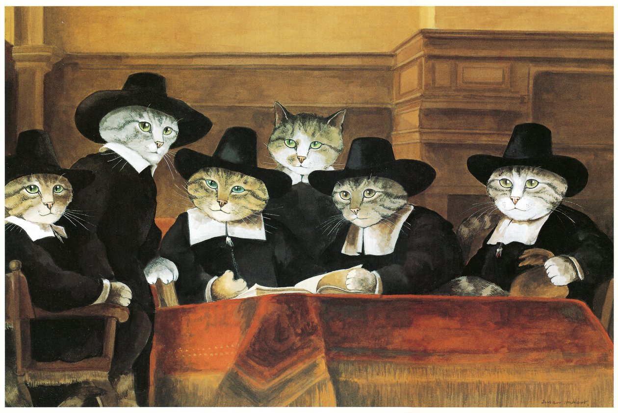 Ilustrace z Kočičí galerie západního umění (vyd. 1994) od Susan Herbert