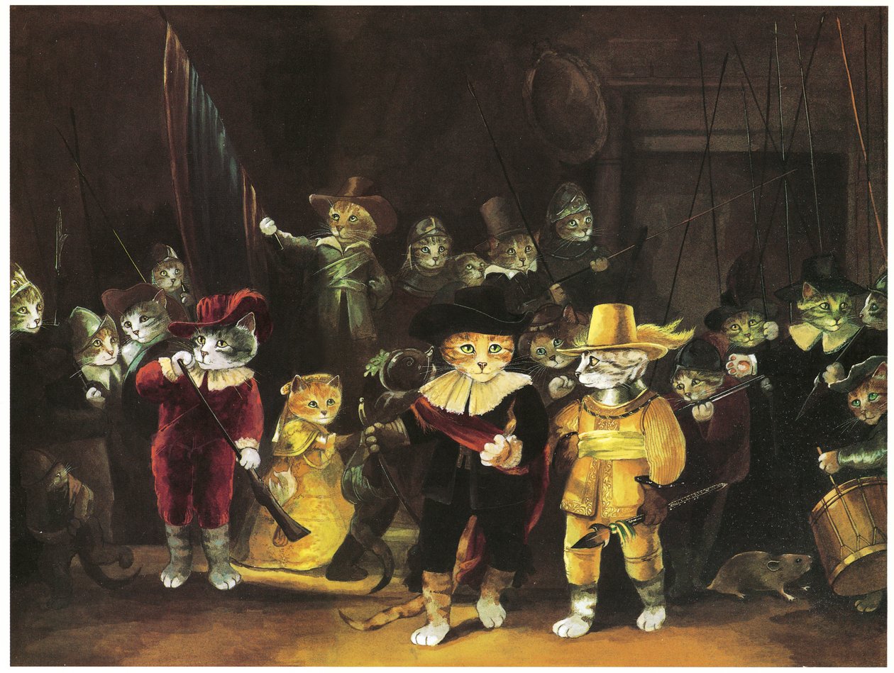 Ilustrace z Kočičí galerie západního umění (vyd. 1994) od Susan Herbert