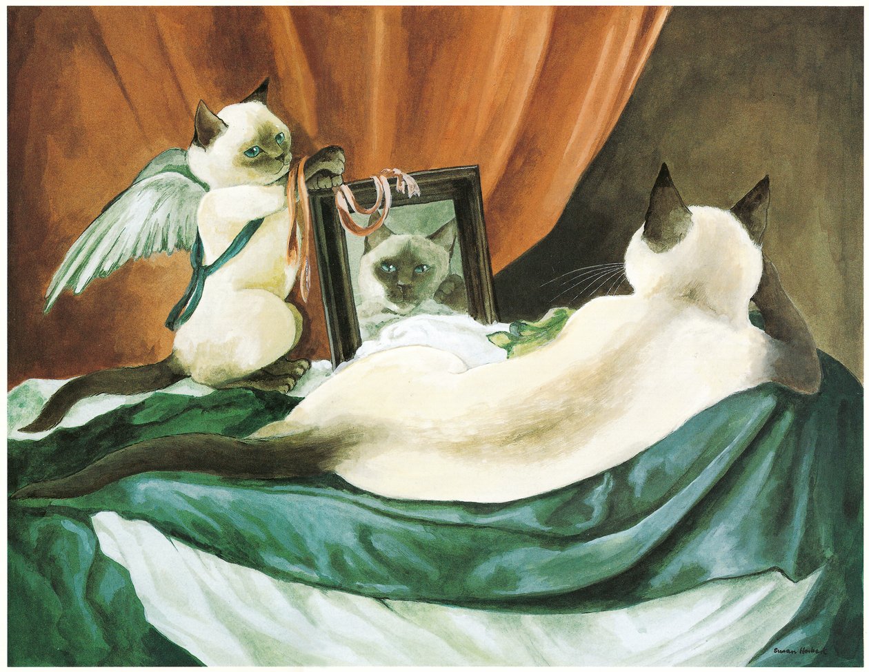 Ilustrace z Kočičí galerie západního umění (vyd. 1994) od Susan Herbert