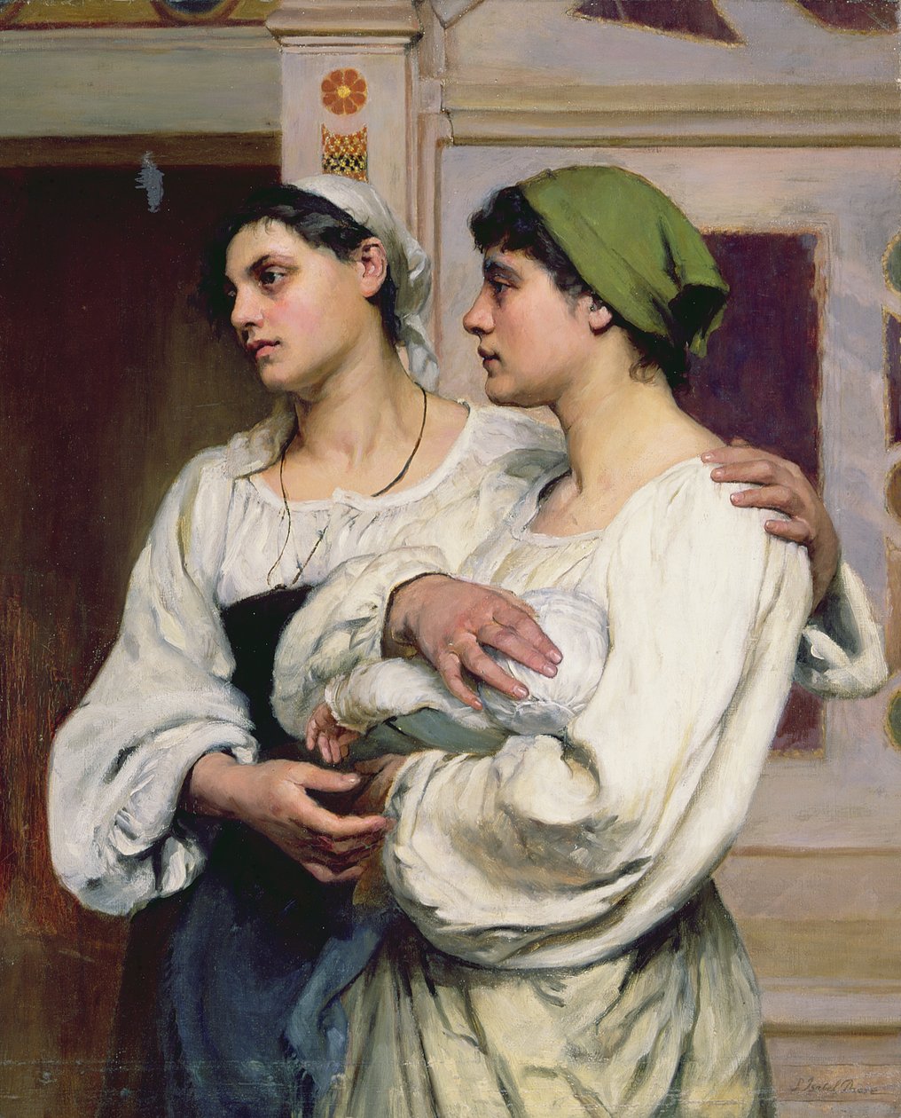 Italské ženy v kostele (olej na plátně) od Susan Isabel Dacre