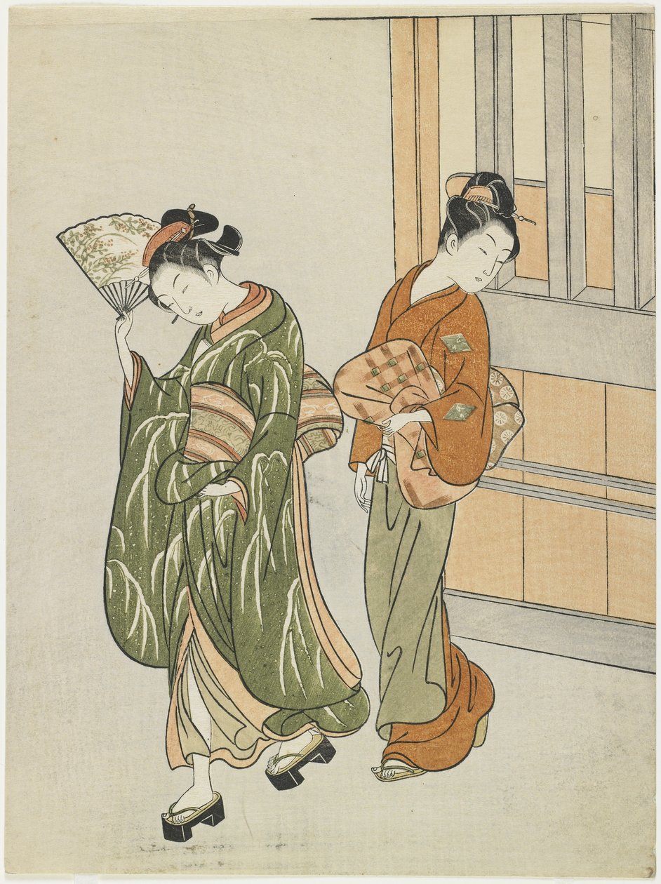 Čištění větru z ventilátoru po roce 1766 od Suzuki Harunobu