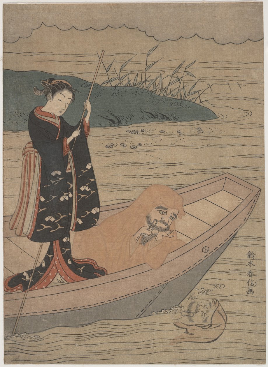 Daruma na lodi se sluhou od Suzuki Harunobu