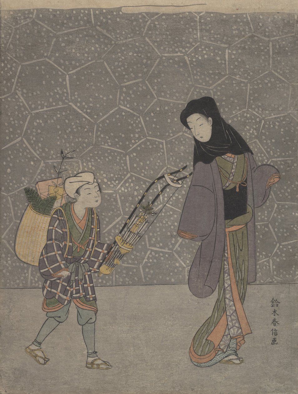 Bow drtící démony, ca. 1765, ca. 1765. od Suzuki Harunobu