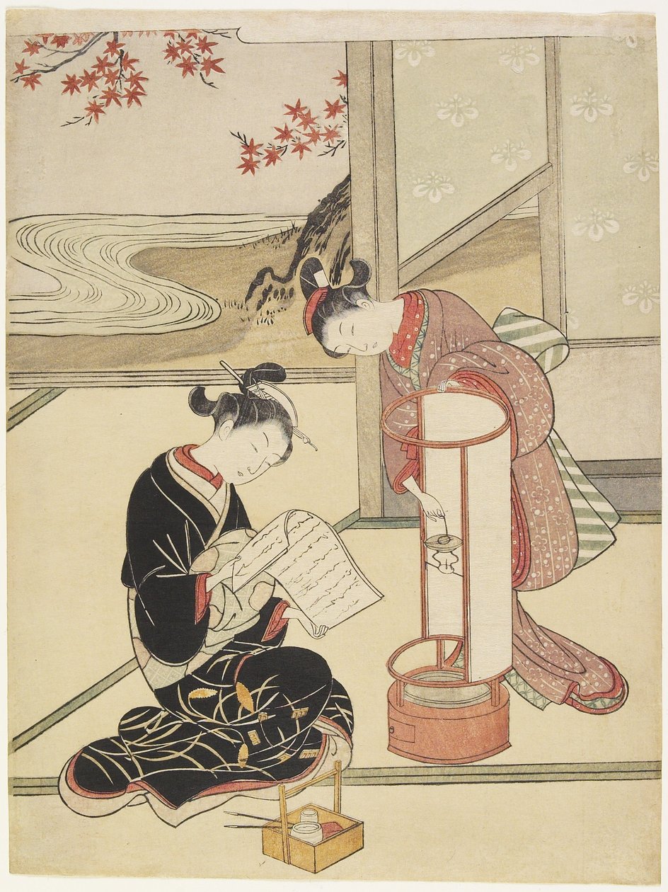 Večerní záře lucerny, po roce 1766 od Suzuki Harunobu