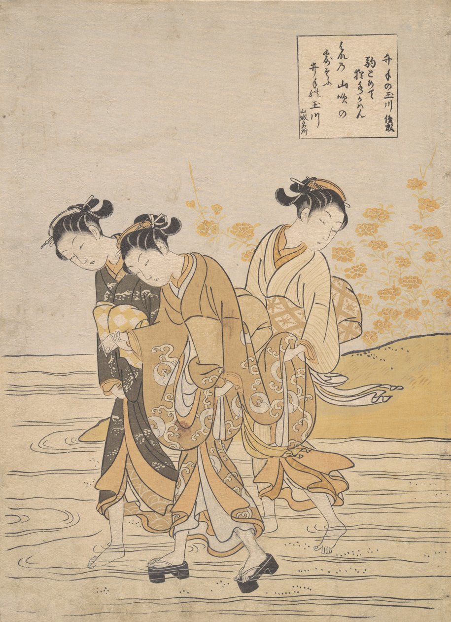 Jewel River a Ide Ide no Tamagawa, ca. 1768, ca. 1768. od Suzuki Harunobu