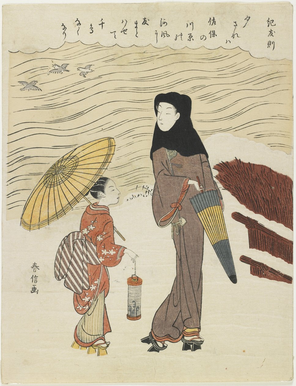 Tomonori ze stromu, c. 1767 od Suzuki Harunobu