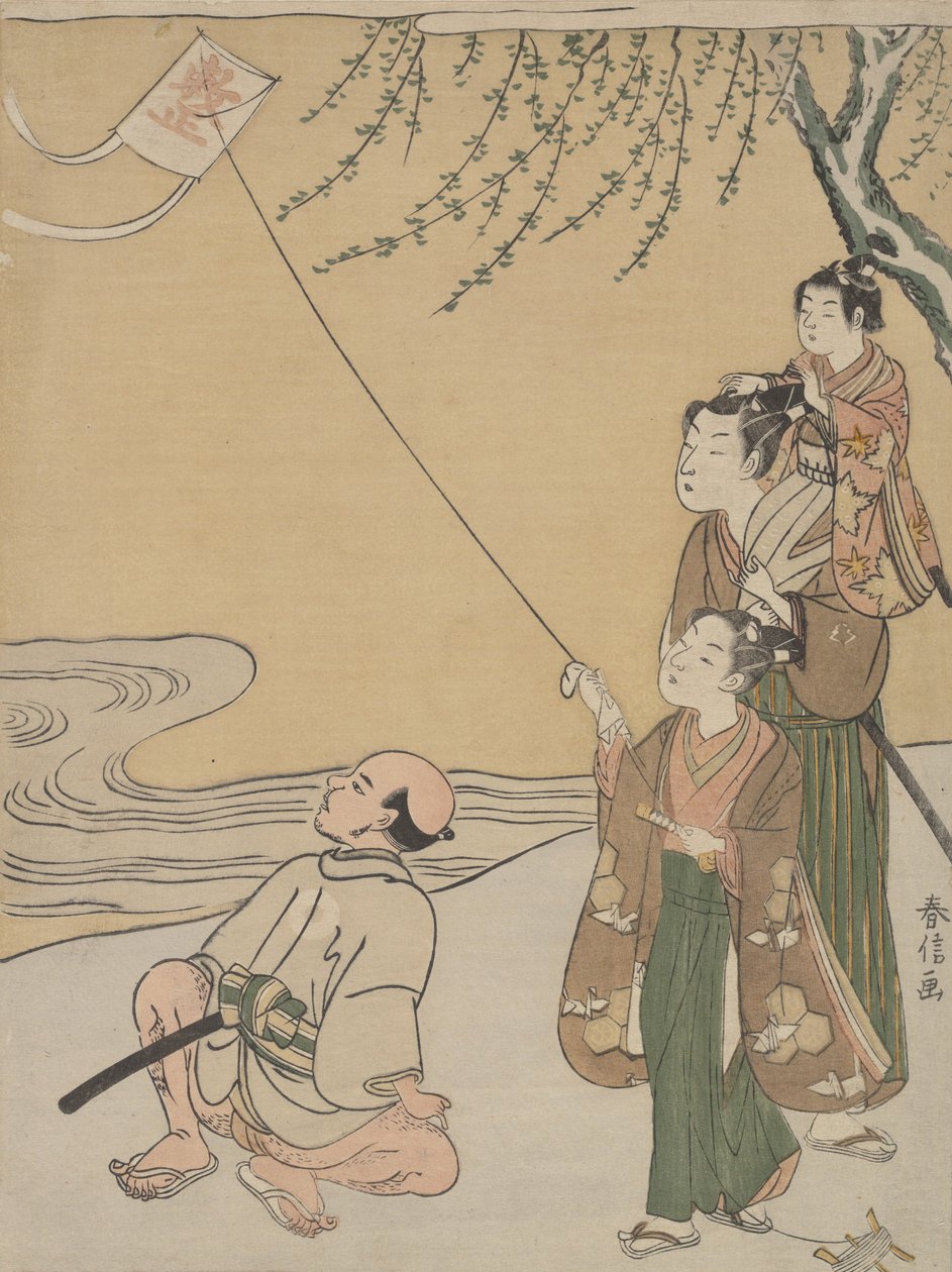 pouštění draků, ca. 1766, ca. 1766. od Suzuki Harunobu