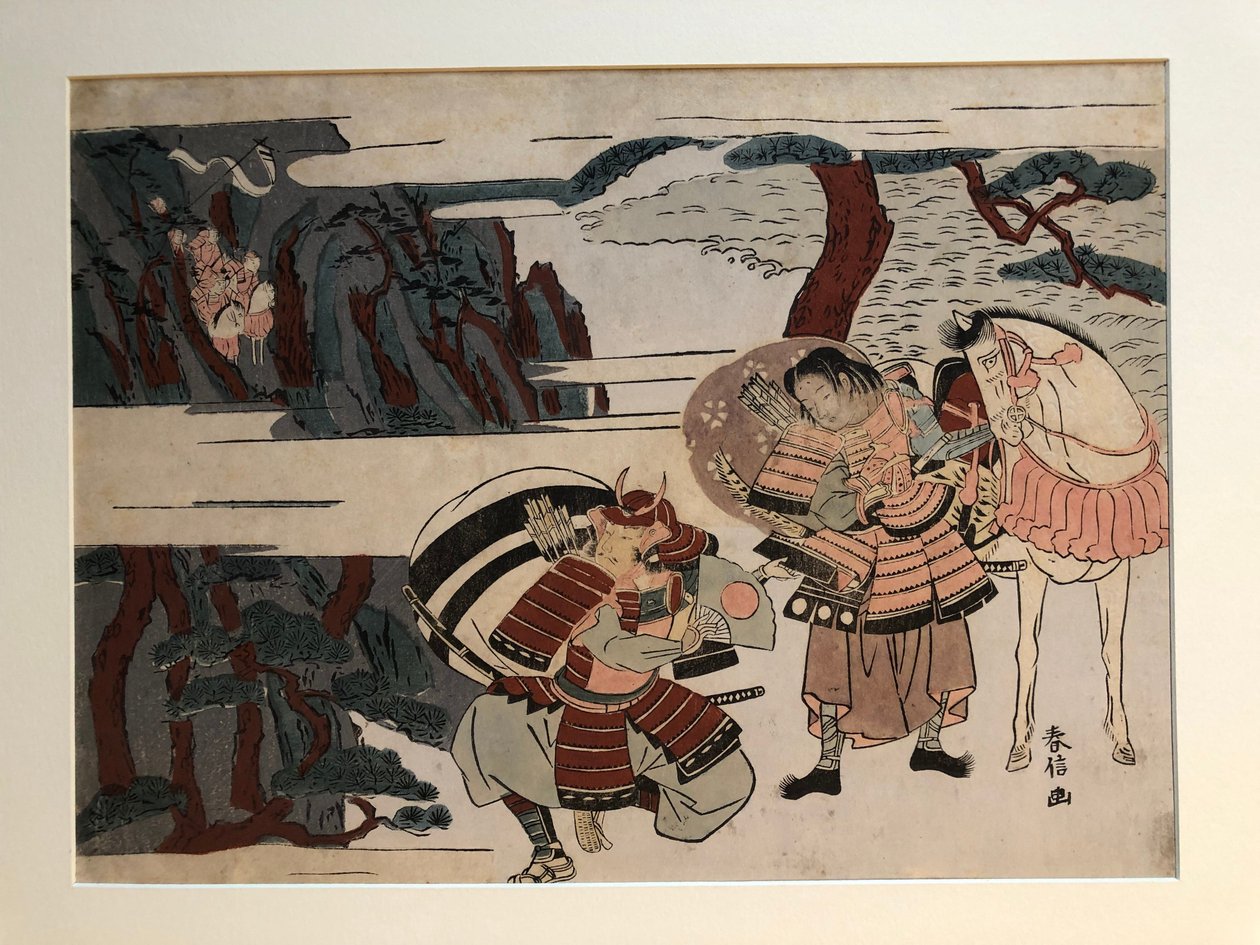 Kumagai Naozane zajímá Tairu no Atsumoriho v Iči-no-tani od Suzuki Harunobu