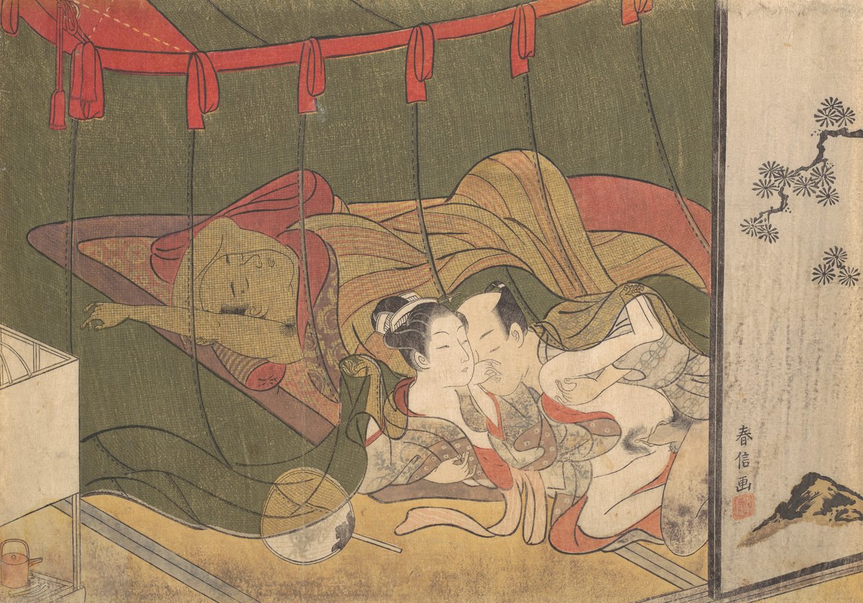 Milenci pod moskytiérou, 18. stol., 18. stol. od Suzuki Harunobu