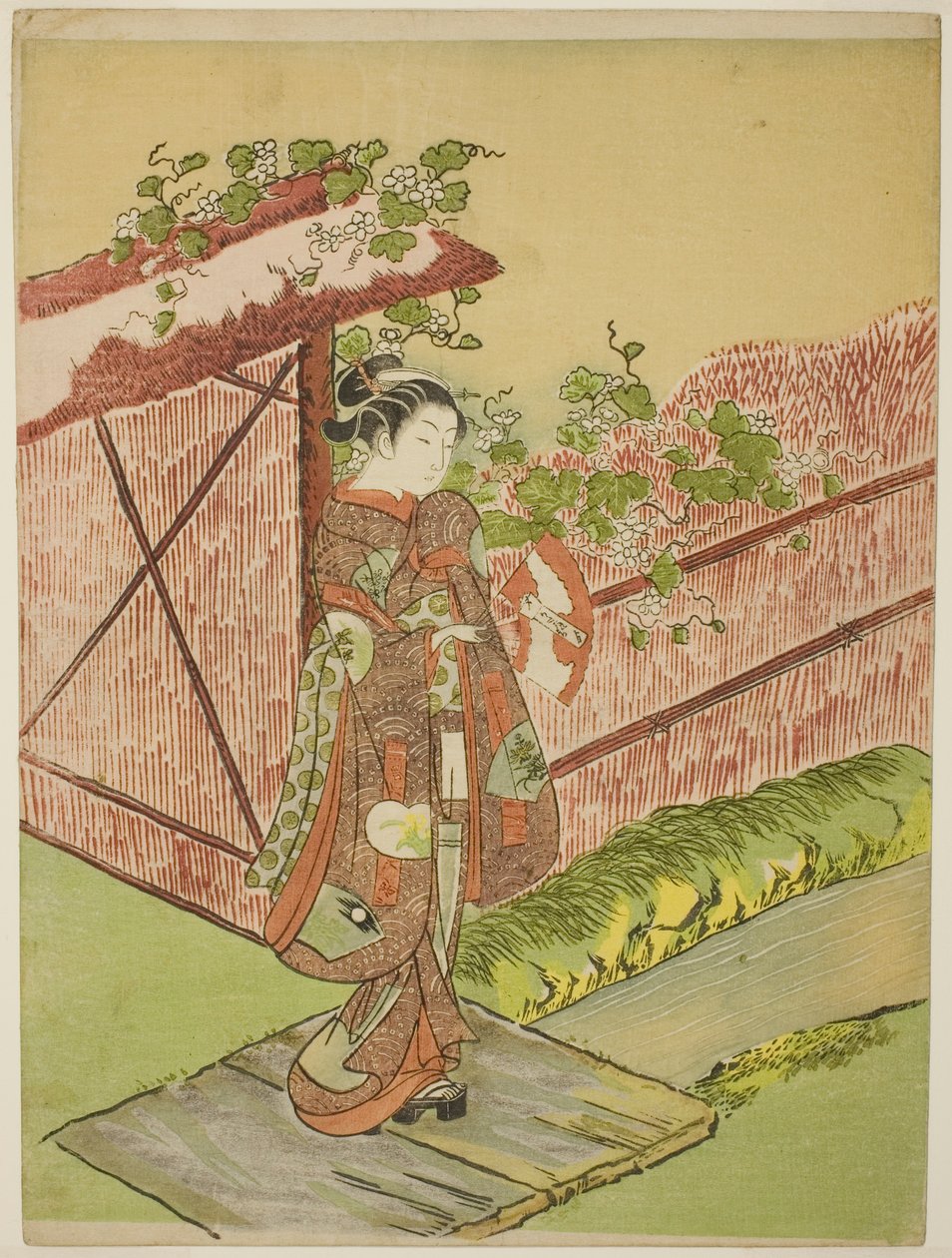Setkání se svým milencem (parodie na kapitolu Yugao z „Tale of Genji“) od Suzuki Harunobu