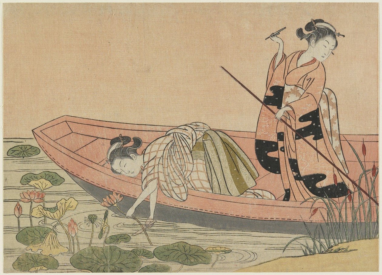 Mitate of Zhou Maoshu, po roce 1765 (barevný dřevořez) od Suzuki Harunobu