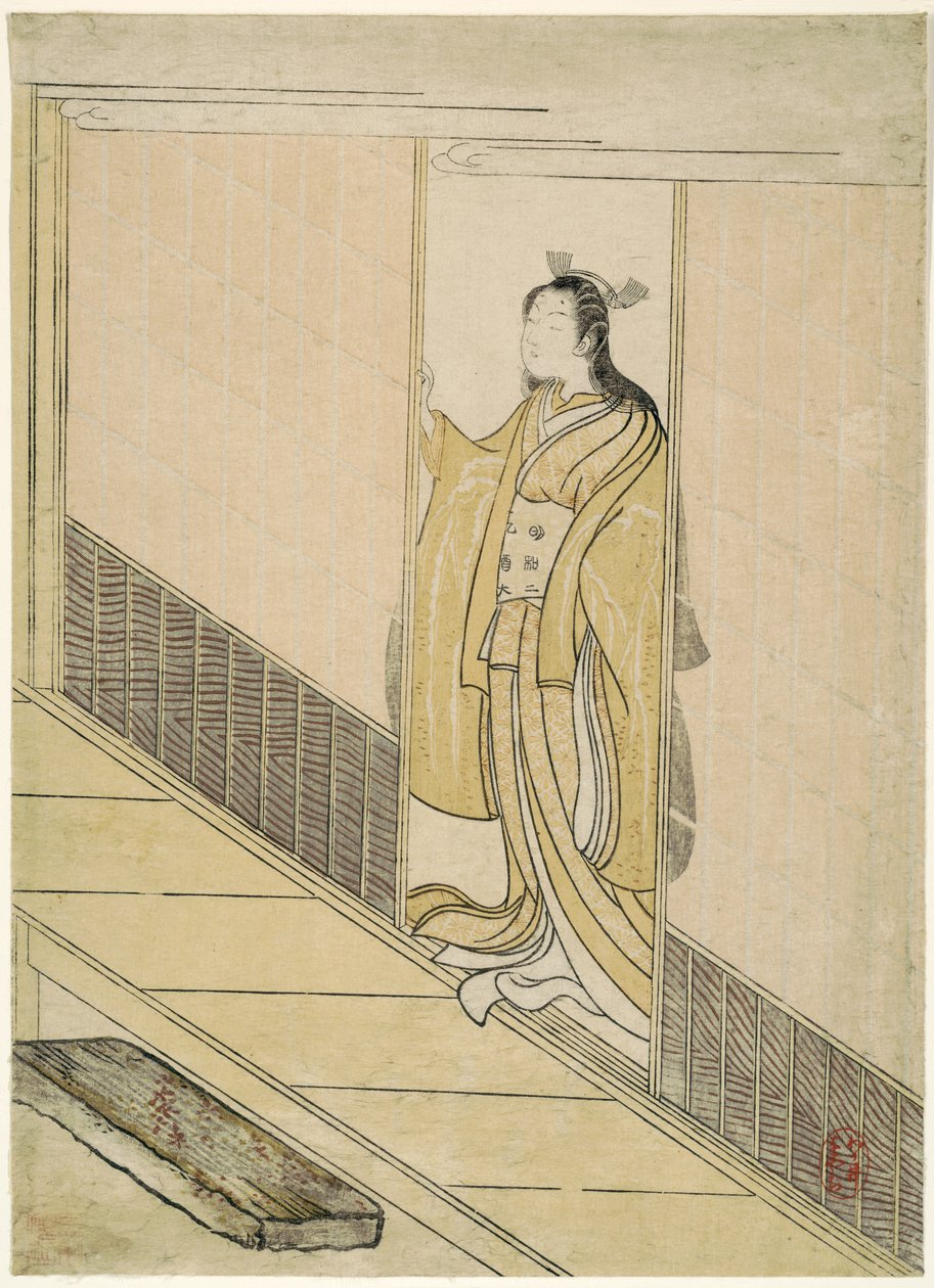 Parodie na Kawachi-goe z "Tales of Ise", 1765 od Suzuki Harunobu