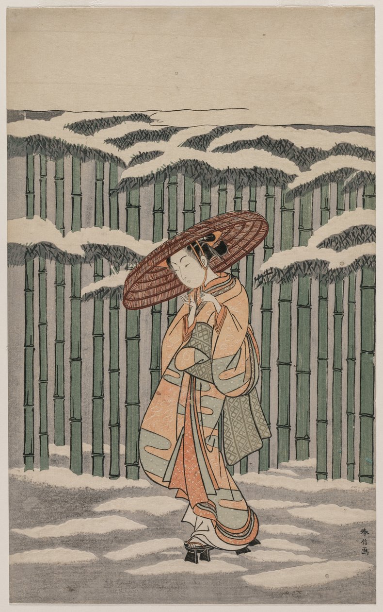 Míjení Bamboo Grove od Suzuki Harunobu
