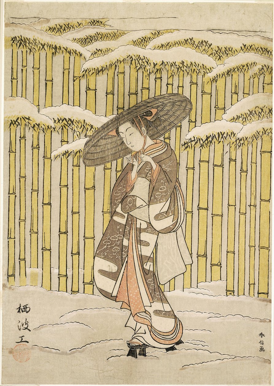 Míjení Bamboo Grove od Suzuki Harunobu
