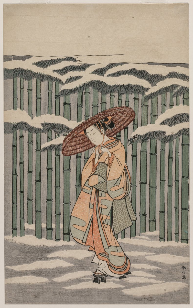 Passing the Bamboo Grove, 1868-1912. od Suzuki Harunobu