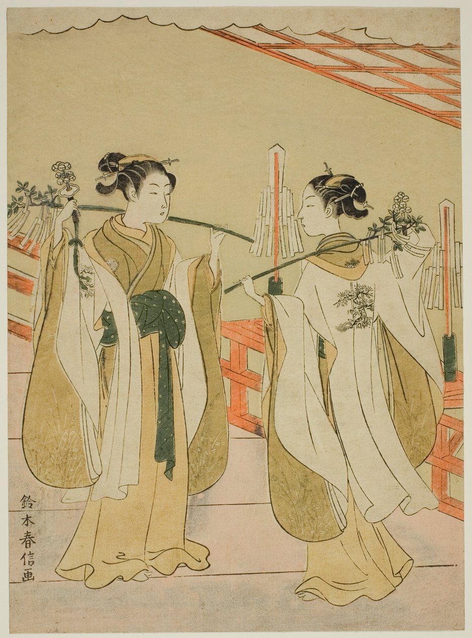 Sh Rine Maita s Ohami Plan d Ohatsu Group Fellow g At Yushima Tenjin Sh Rine od Suzuki Harunobu