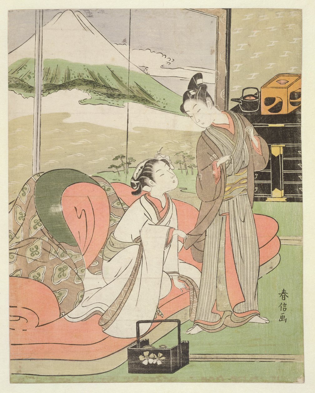 TH Riches 1913 Lover Takeing Leave of a Courtesan, c.1768-9 (woodblock print) od Suzuki Harunobu