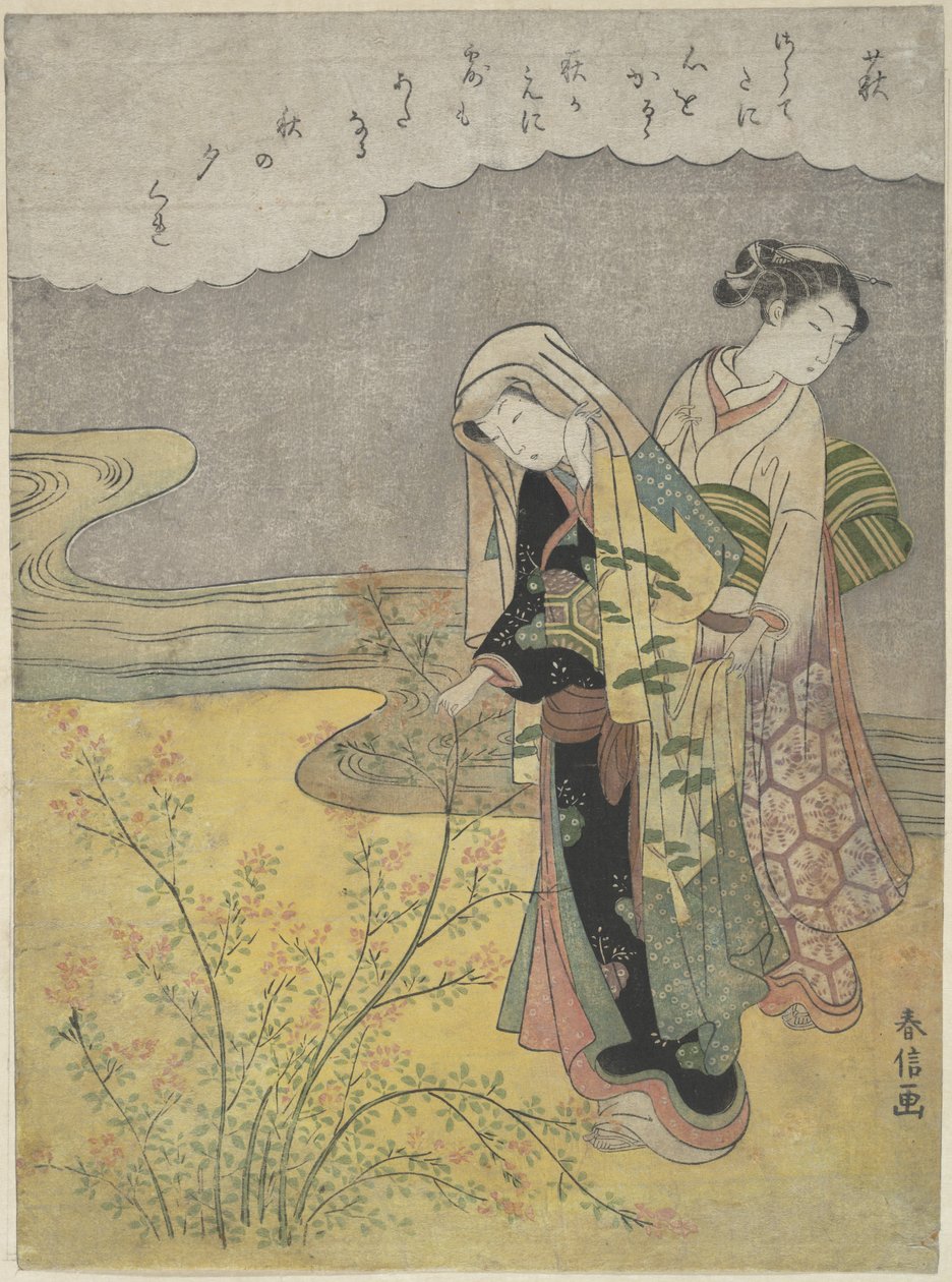 Keřový jetel (Hagi) od Suzuki Harunobu