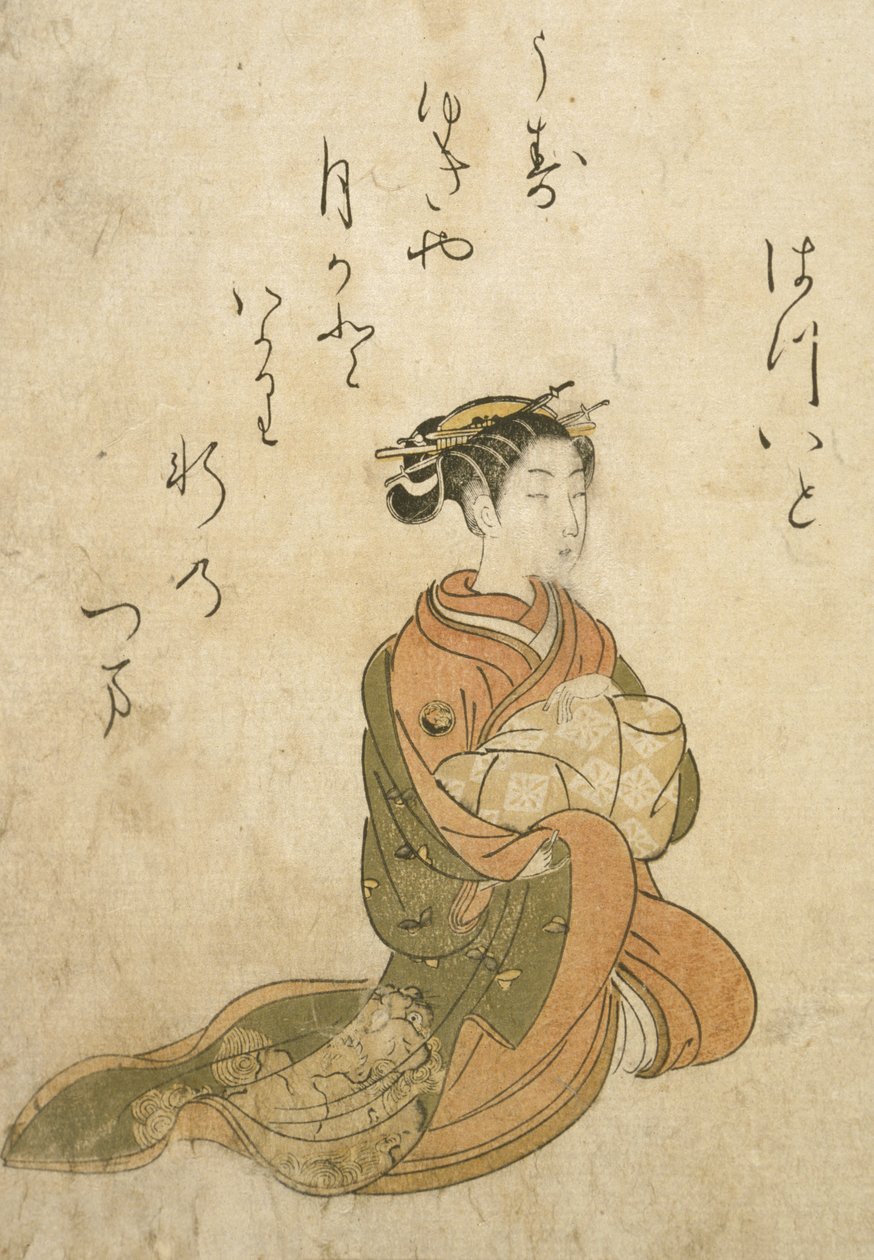 Kurtizána Hatsuito od Suzuki Harunobu