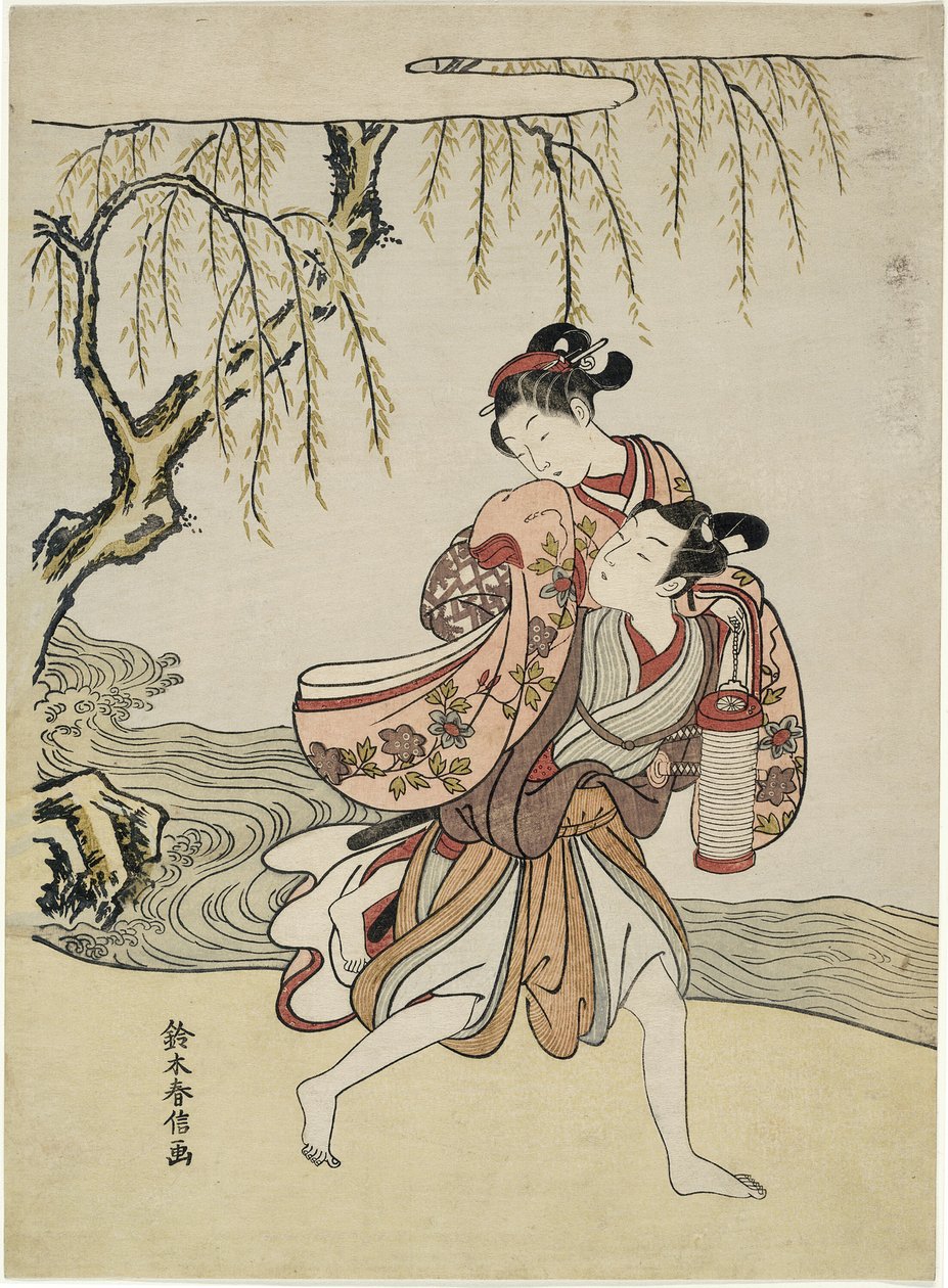 The Elopement (parodie na epizodu Akutagawa z "Tales of Ise") od Suzuki Harunobu