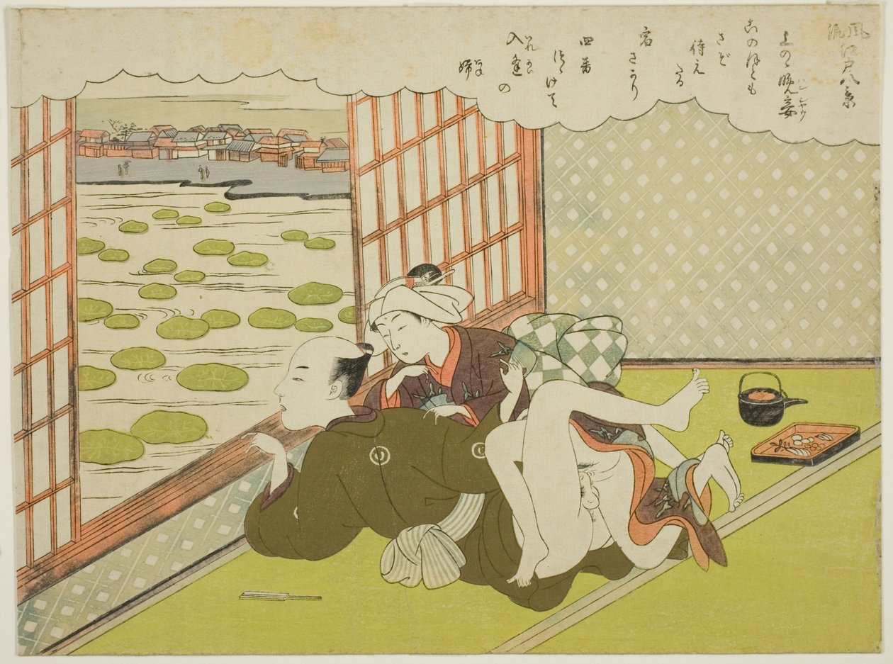 Večerní paní v Ueno (Ueno no bansho), ze série „Osm módních pohledů na Edo (Furyu Edo hakkei)“ od Suzuki Harunobu