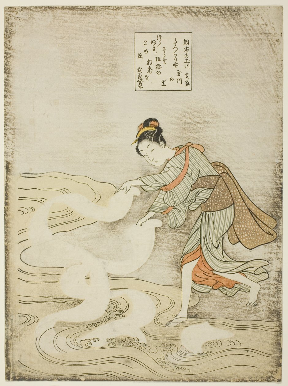 Řeka Jewel v Chofu (Chofu no Tamagawa), z nepojmenované série Six Jewel Rivers od Suzuki Harunobu