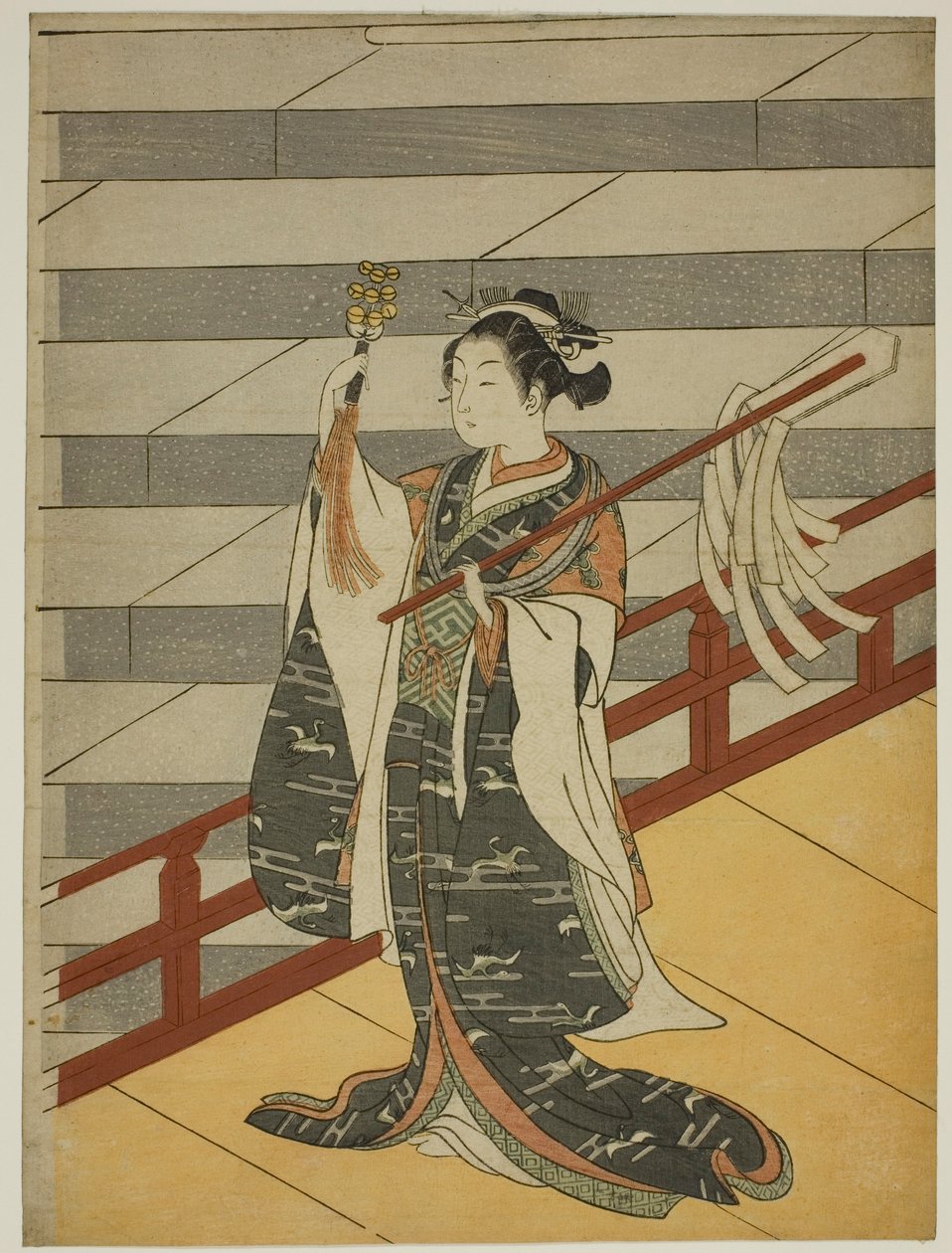 Tanečnice Kagura od Suzuki Harunobu