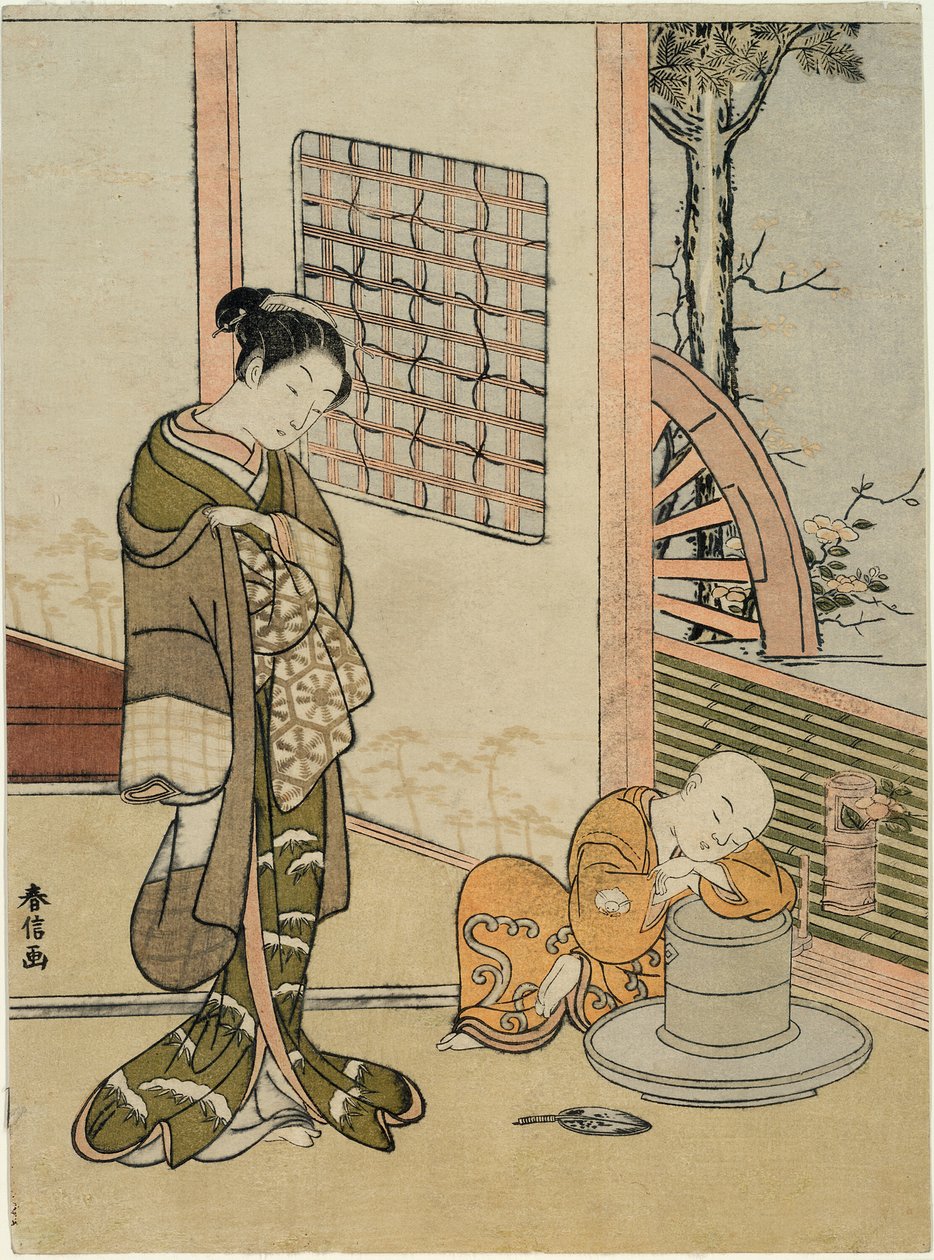 The Sleeping Tea-Boy (parodie na Hokaso) od Suzuki Harunobu