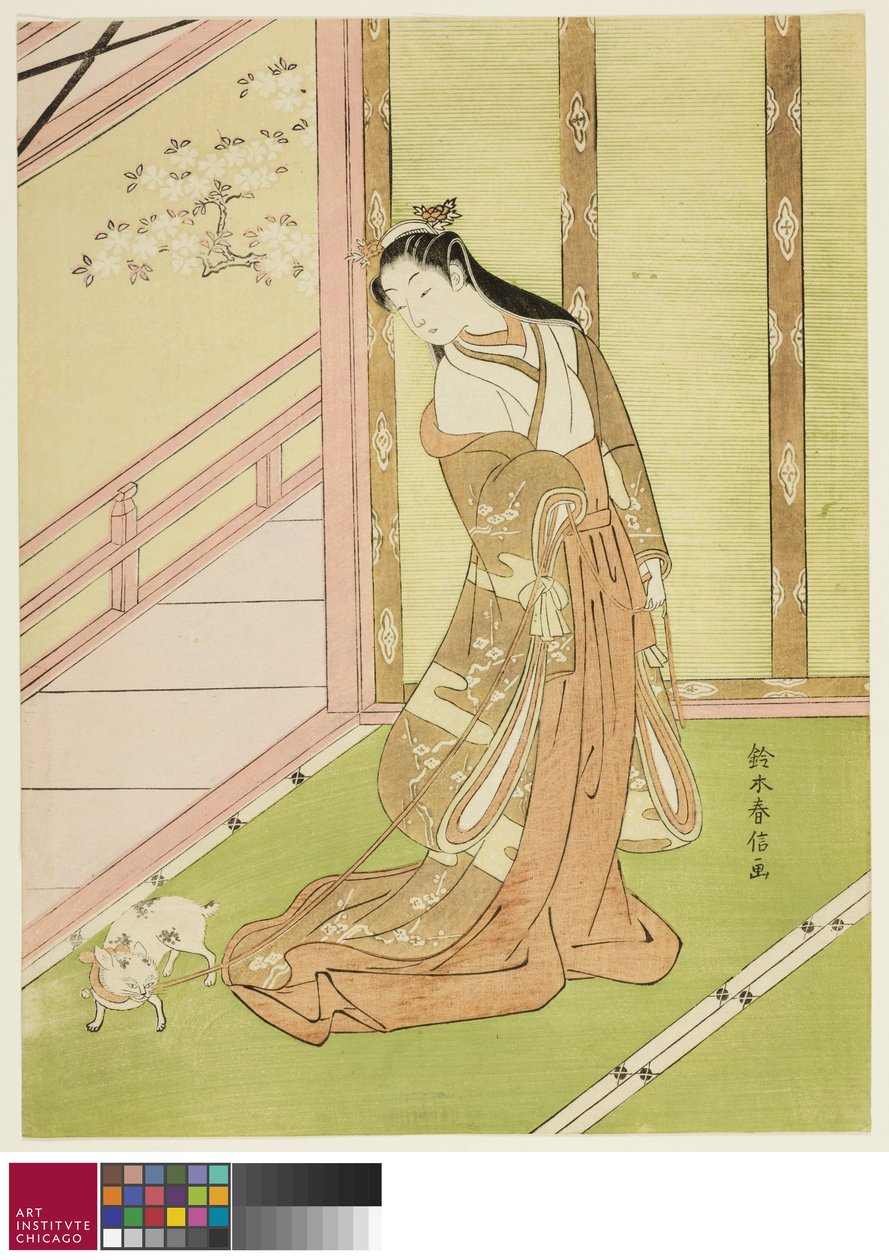 Třetí princezna a její kočka, c.1767/68 od Suzuki Harunobu