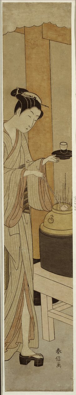 Servírka Osen z čajovny Kagiya, kolem 1769-70 od Suzuki Harunobu