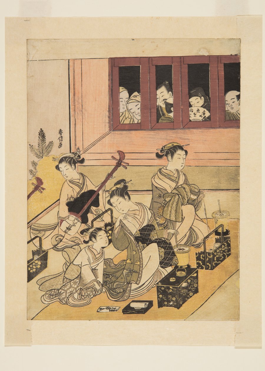 The Watchers and the Watched (barevný dřevotisk) od Suzuki Harunobu