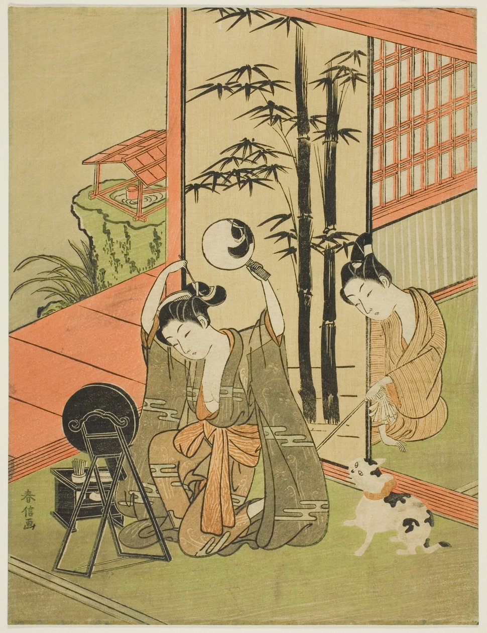 Lechtání její nohy od Suzuki Harunobu