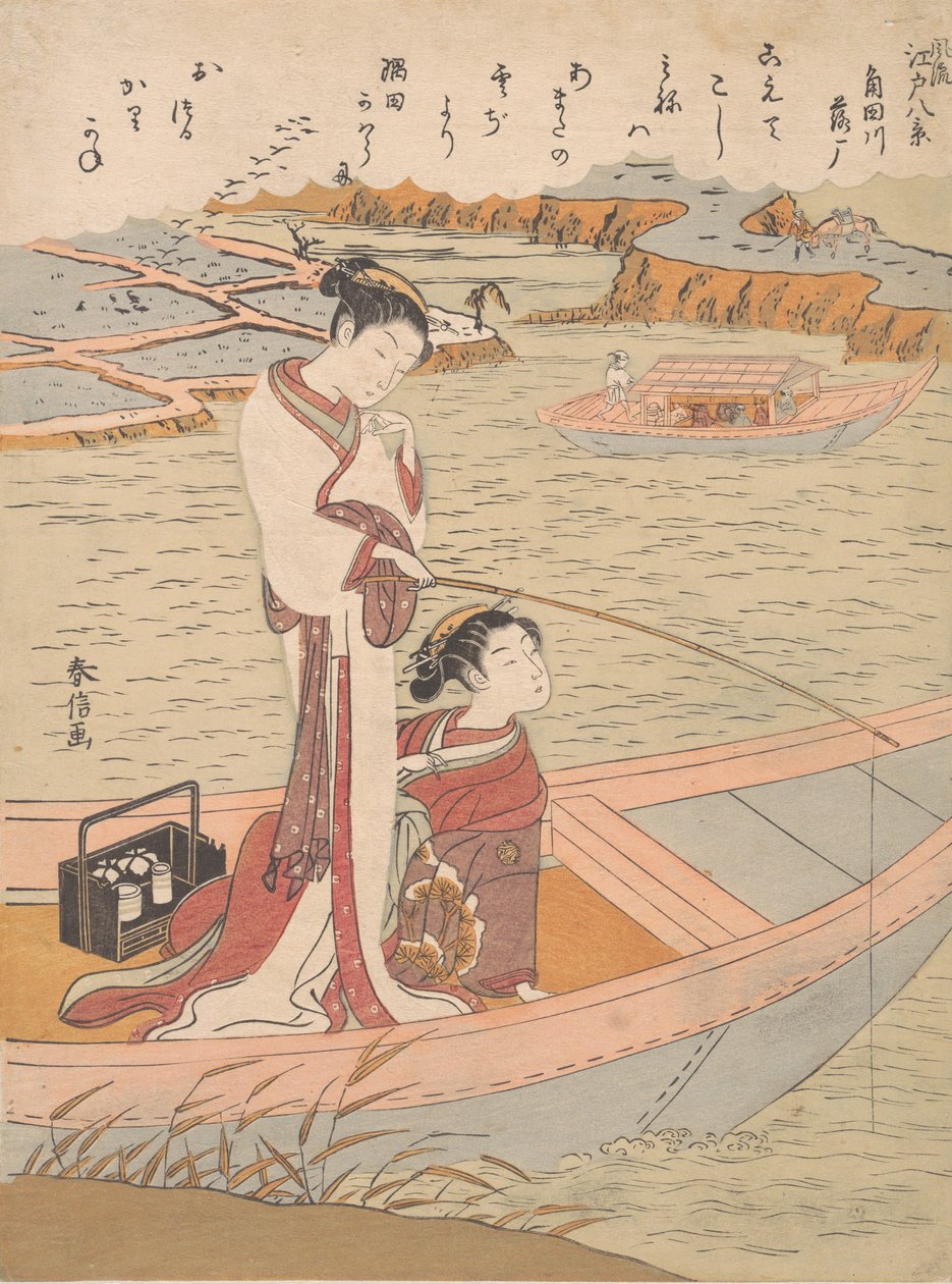 Divoké husy létající po řece Sumida, ca. 1769, ca. 1769. od Suzuki Harunobu