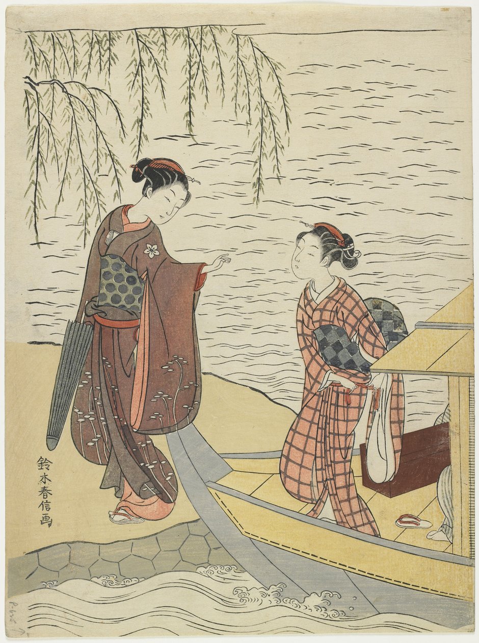 Ženy vystupující z člunu, c. 1767 od Suzuki Harunobu